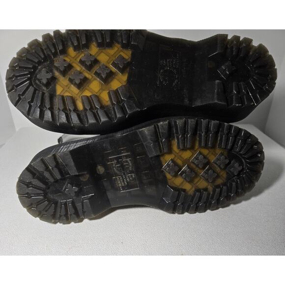 Dr. Martens Jadon Black Leather Boots Side Zip Platform Combat Mens 9/Womens 10 - Picture 7 of 10